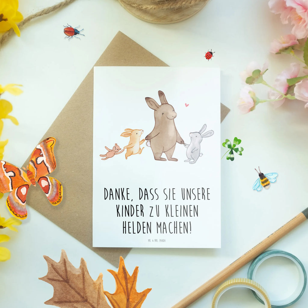 Greetings card Danke, dass Sie unsere Kinder zu kleinen Helden machen! Geburtstagskarte, Klappkarte, Karte, Glückwunschkarte, Grußkarte, Ansichtskarten, Hochzeitskarte, Einladungskarte