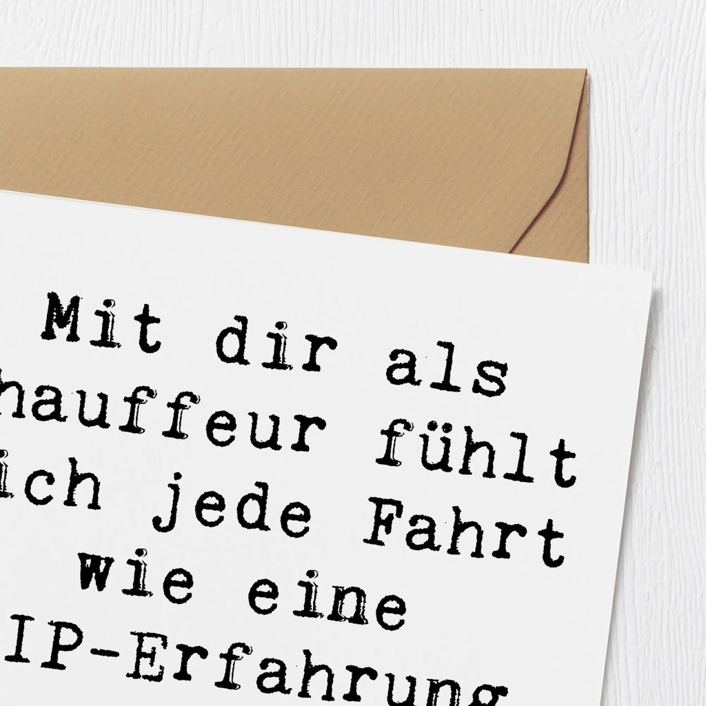 Deluxe Karte Mit dir als Chauffeur fühlt sich jede Fahrt wie eine VIP-Erfahrung an. Danke für alles! Karte, Grußkarte, Klappkarte, Einladungskarte, Glückwunschkarte, Hochzeitskarte, Geburtstagskarte, Hochwertige Grußkarte, Hochwertige Klappkarte