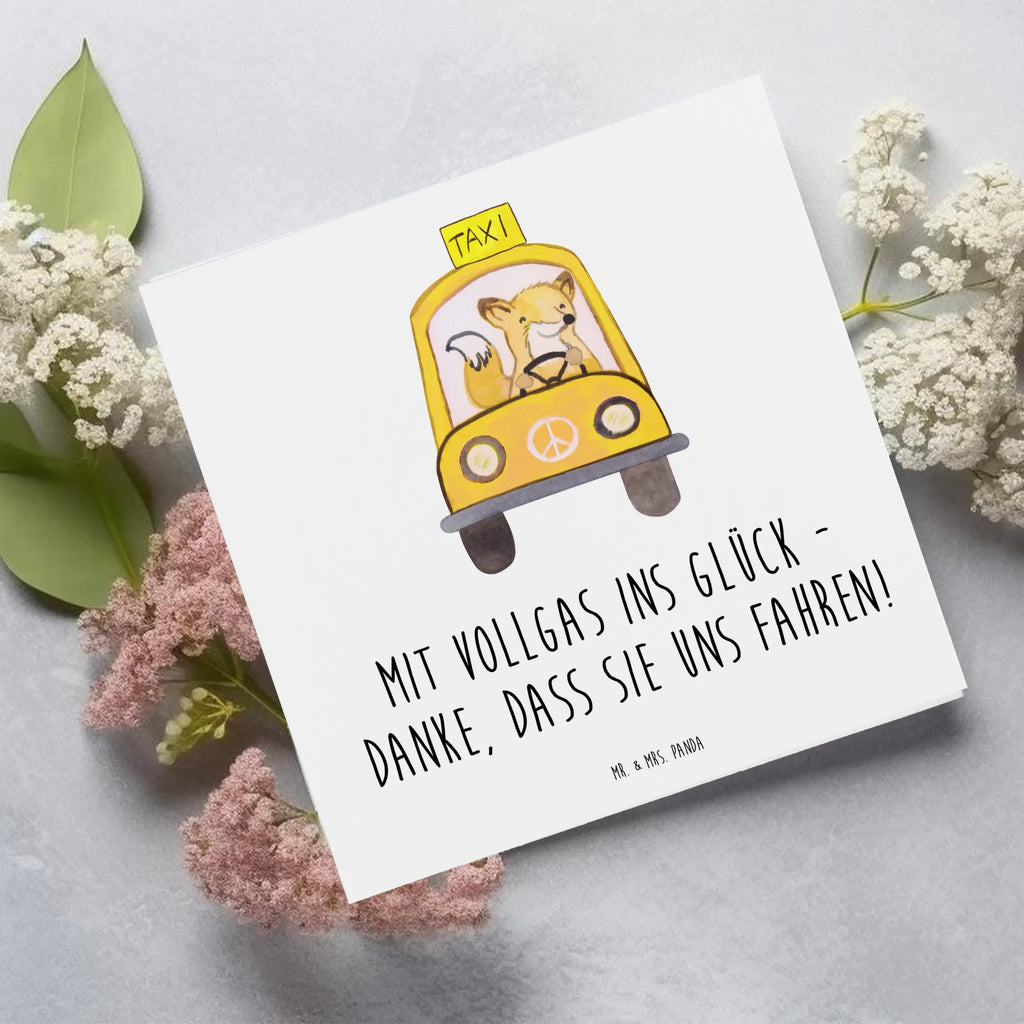 Deluxe Card Mit Vollgas ins Glück - Danke, dass Sie uns fahren! Karte, Glückwunschkarte, Einladungskarte, Hochwertige Grußkarte, Hochzeitskarte, Grußkarte, Geburtstagskarte, Klappkarte, Hochwertige Klappkarte