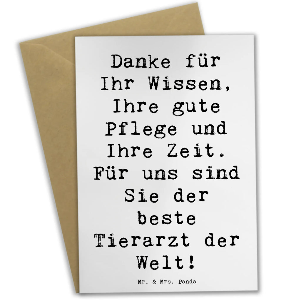 Greetings card Saying Danke für Ihr Wissen, Ihre gute Pflege und Ihre Zeit. Für uns sind Sie der beste Tierarzt der Welt! Geburtstagskarte, Glückwunschkarte, Klappkarte, Karte, Ansichtskarten, Grußkarte, Einladungskarte, Hochzeitskarte, sprüche, zitate, spruch kollektion, inspiration, motivation, lebensweisheiten, geschenkideen, wanddeko, wohnaccessoires, sprüche sammlung, schöne sprüche, glück, liebe, freude, lächeln, alltag verschönern, nachhaltige geschenke, dekoration, kreativ, einzigartig, shopify, mr and mrs panda