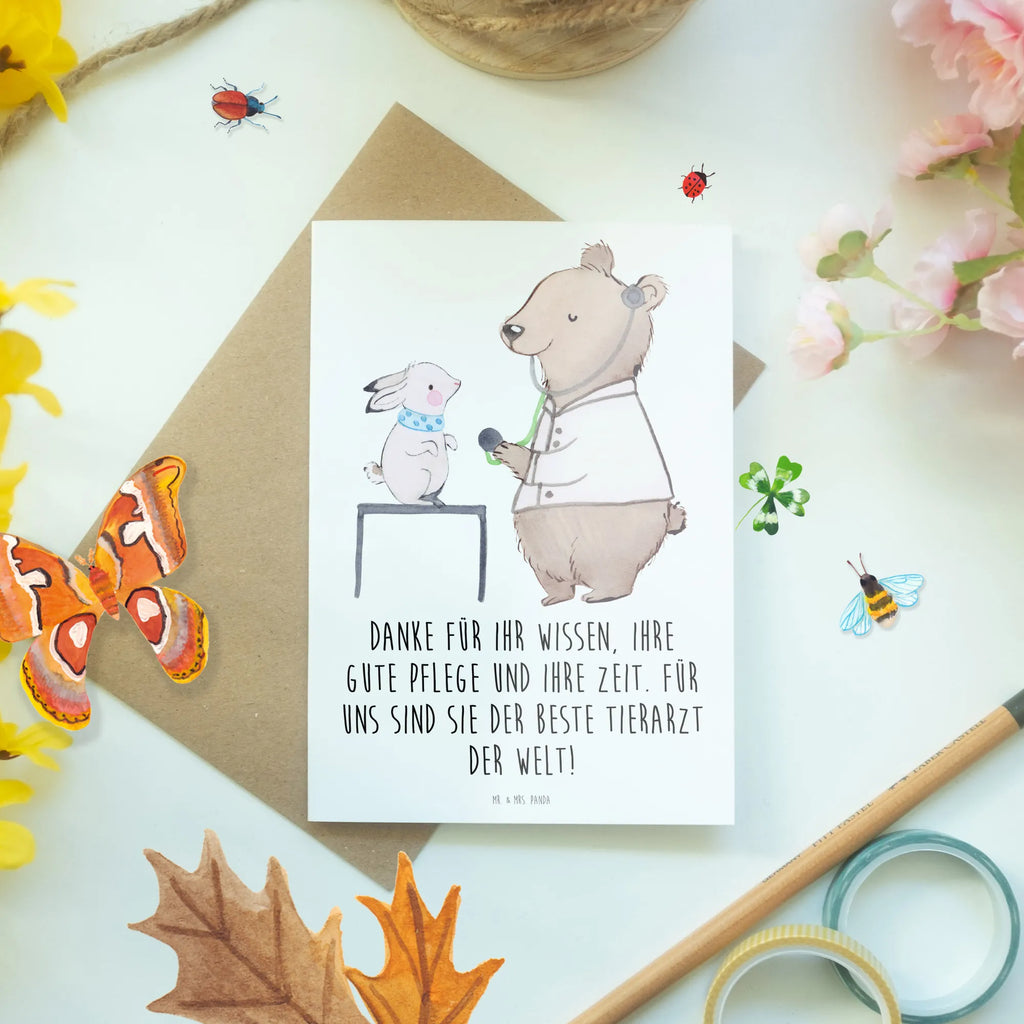 Greetings card Danke für Ihr Wissen, Ihre gute Pflege und Ihre Zeit. Für uns sind Sie der beste Tierarzt der Welt! Glückwunschkarte, Ansichtskarten, Einladungskarte, Hochzeitskarte, Klappkarte, Karte, Grußkarte, Geburtstagskarte, sprüche, zitate, spruch kollektion, inspiration, motivation, lebensweisheiten, geschenkideen, wanddeko, wohnaccessoires, sprüche sammlung, schöne sprüche, glück, liebe, freude, lächeln, alltag verschönern, nachhaltige geschenke, dekoration, kreativ, einzigartig, shopify, mr and mrs panda