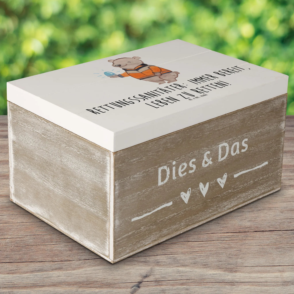 Wooden chest Rettungssanitäter: Immer bereit, Leben zu retten! Truhe, Kiste, Dekokiste, Geschenkbox, Holzkiste, Geschenkdose, XXL, Erinnerungskiste, Schatulle, Erinnerungsbox, Schatzkiste, Aufbewahrungsbox