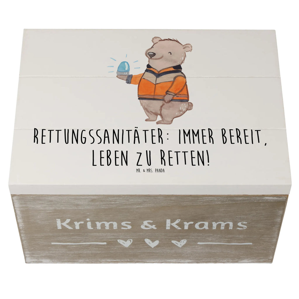Wooden chest Rettungssanitäter: Immer bereit, Leben zu retten! Truhe, Kiste, Dekokiste, Geschenkbox, Holzkiste, Geschenkdose, XXL, Erinnerungskiste, Schatulle, Erinnerungsbox, Schatzkiste, Aufbewahrungsbox