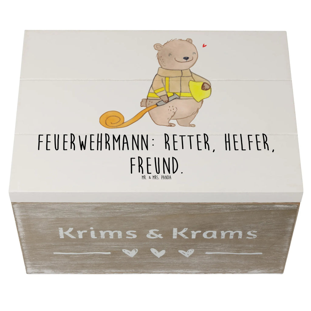 Holzkiste Feuerwehrmann Rettungsheld Erinnerungskiste, Schatulle, Kiste, Erinnerungsbox, Truhe, Schatzkiste, Geschenkdose, Aufbewahrungsbox, Geschenkbox, XXL, Dekokiste, Holzkiste