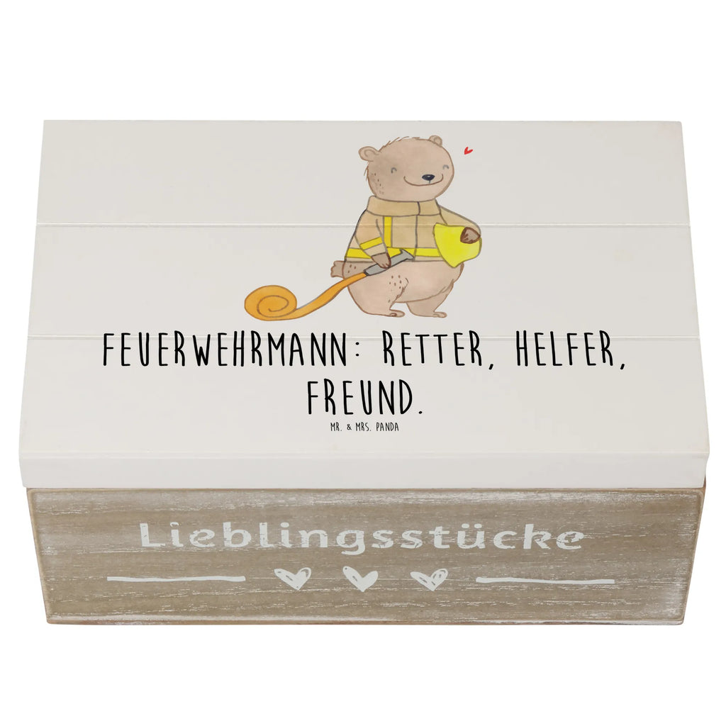 Holzkiste Feuerwehrmann Rettungsheld Erinnerungskiste, Schatulle, Kiste, Erinnerungsbox, Truhe, Schatzkiste, Geschenkdose, Aufbewahrungsbox, Geschenkbox, XXL, Dekokiste, Holzkiste
