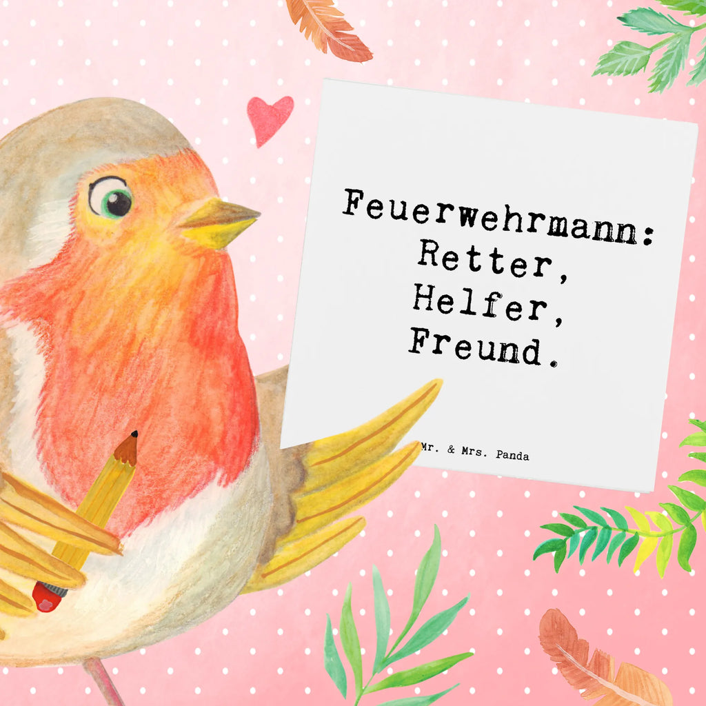 Deluxe Card Saying Feuerwehrmann: Retter, Helfer, Freund. Karte, Grußkarte, Klappkarte, Einladungskarte, Glückwunschkarte, Hochzeitskarte, Geburtstagskarte, Hochwertige Grußkarte, Hochwertige Klappkarte