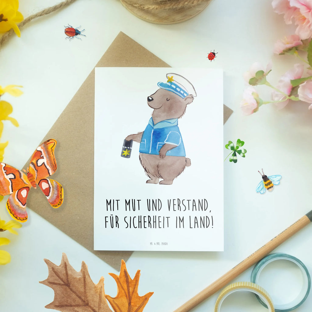 Greetings card Mit Mut und Verstand, für Sicherheit im Land! Karte, Einladungskarte, Klappkarte, Ansichtskarten, Glückwunschkarte, Hochzeitskarte, Geburtstagskarte, Grußkarte