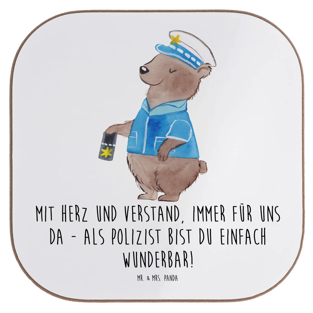 Square coaster Mit Herz und Verstand, immer für uns da - als Polizist bist du einfach wunderbar! Untersetzer Gläser, Getränkeuntersetzer, Bierdeckel, Glasuntersetzer, Untersetzer, Korkuntersetzer, Untersetzer für Gläser, Untersetzer Holz, Untersetzer Design, Tassen Untersetzer, Untersetzer aus Holz, Holzuntersetzer
