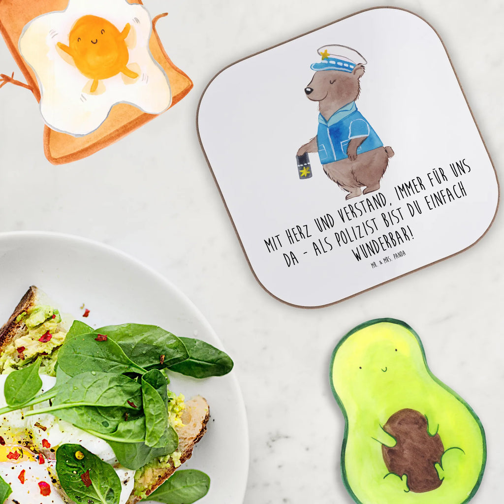 Square coaster Mit Herz und Verstand, immer für uns da - als Polizist bist du einfach wunderbar! Untersetzer Gläser, Getränkeuntersetzer, Bierdeckel, Glasuntersetzer, Untersetzer, Korkuntersetzer, Untersetzer für Gläser, Untersetzer Holz, Untersetzer Design, Tassen Untersetzer, Untersetzer aus Holz, Holzuntersetzer