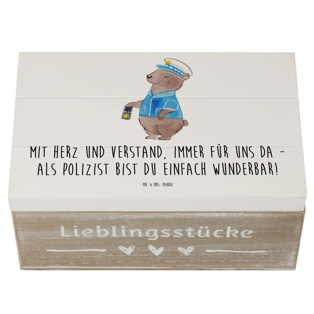 Wooden chest Mit Herz und Verstand, immer für uns da - als Polizist bist du einfach wunderbar! Kiste, Schatulle, XXL, Aufbewahrungsbox, Dekokiste, Geschenkbox, Erinnerungsbox, Geschenkdose, Erinnerungskiste, Holzkiste, Truhe, Schatzkiste, sprüche, zitate, spruch kollektion, inspiration, motivation, lebensweisheiten, geschenkideen, wanddeko, wohnaccessoires, sprüche sammlung, schöne sprüche, glück, liebe, freude, lächeln, alltag verschönern, nachhaltige geschenke, dekoration, kreativ, einzigartig, shopify, mr and mrs panda