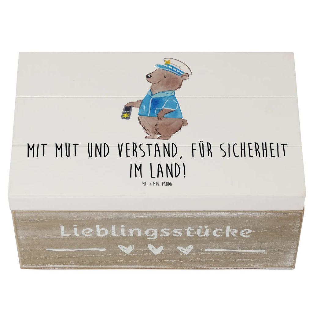Holzkiste Polizist Mut Verstand Schatzkiste, Truhe, Kiste, Geschenkdose, Schatulle, Dekokiste, XXL, Geschenkbox, Holzkiste, Erinnerungskiste, Erinnerungsbox, Aufbewahrungsbox