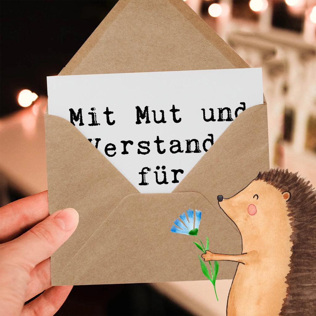 Deluxe Card Saying Mit Mut und Verstand, für Sicherheit im Land! Karte, Glückwunschkarte, Grußkarte, Geburtstagskarte, Hochwertige Klappkarte, Hochwertige Grußkarte, Hochzeitskarte, Einladungskarte, Klappkarte