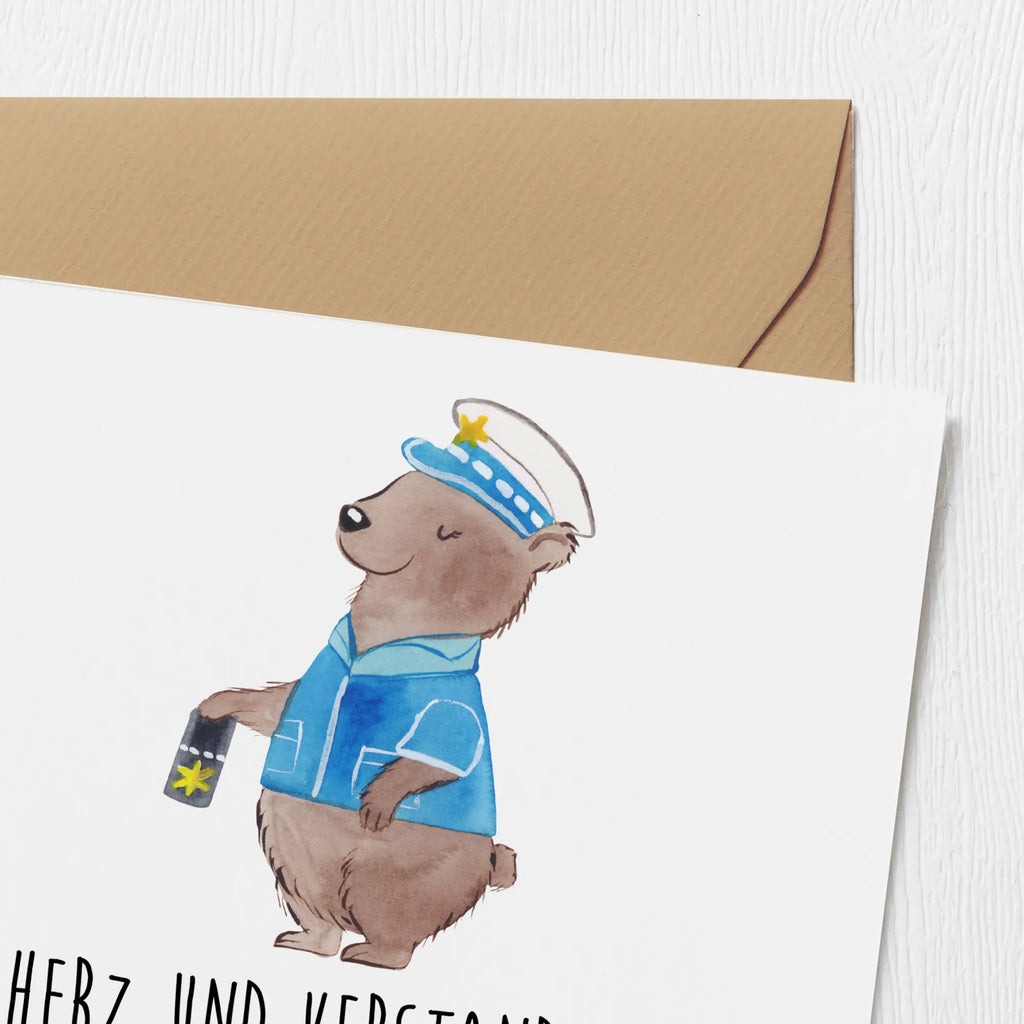 Deluxe Card Mit Herz und Verstand, immer für uns da - als Polizist bist du einfach wunderbar! Karte, Geburtstagskarte, Hochwertige Klappkarte, Hochwertige Grußkarte, Grußkarte, Glückwunschkarte, Klappkarte, Einladungskarte, Hochzeitskarte