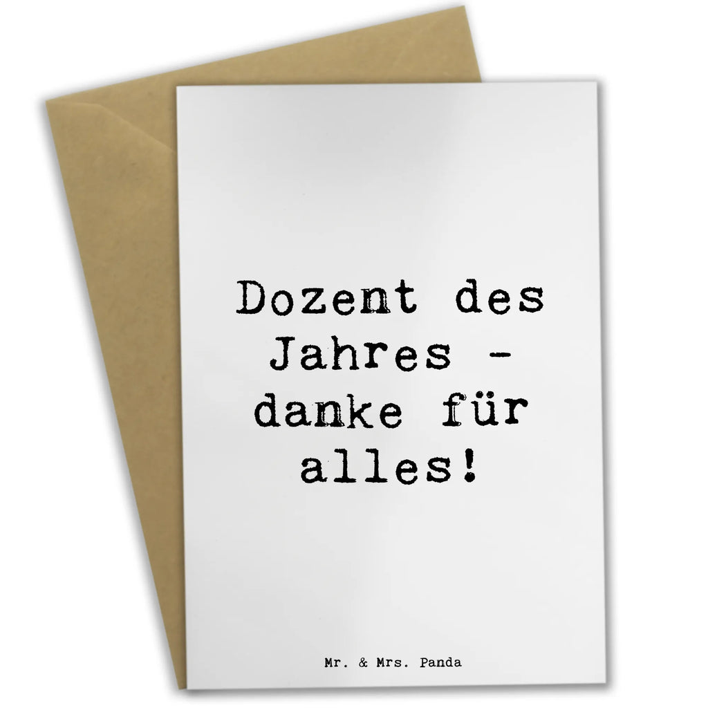 Greetings card Saying Dozent des Jahres - danke für alles! Einladungskarte, Glückwunschkarte, Hochzeitskarte, Grußkarte, Geburtstagskarte, Klappkarte, Ansichtskarten, Karte