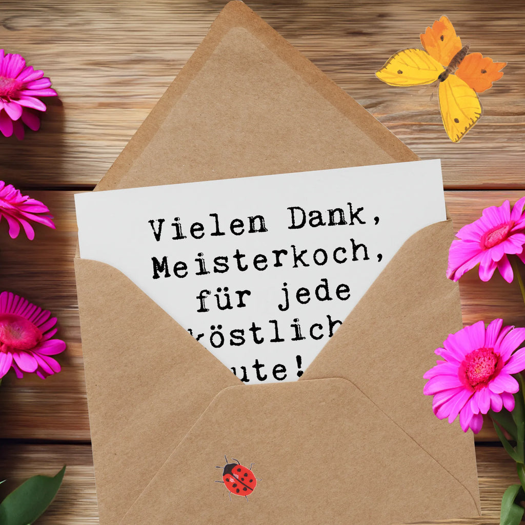 Deluxe Karte Spruch Danke Koch Klappkarte, Karte, Grußkarte, Geburtstagskarte, Hochwertige Klappkarte, Hochwertige Grußkarte, Einladungskarte, Glückwunschkarte, Hochzeitskarte