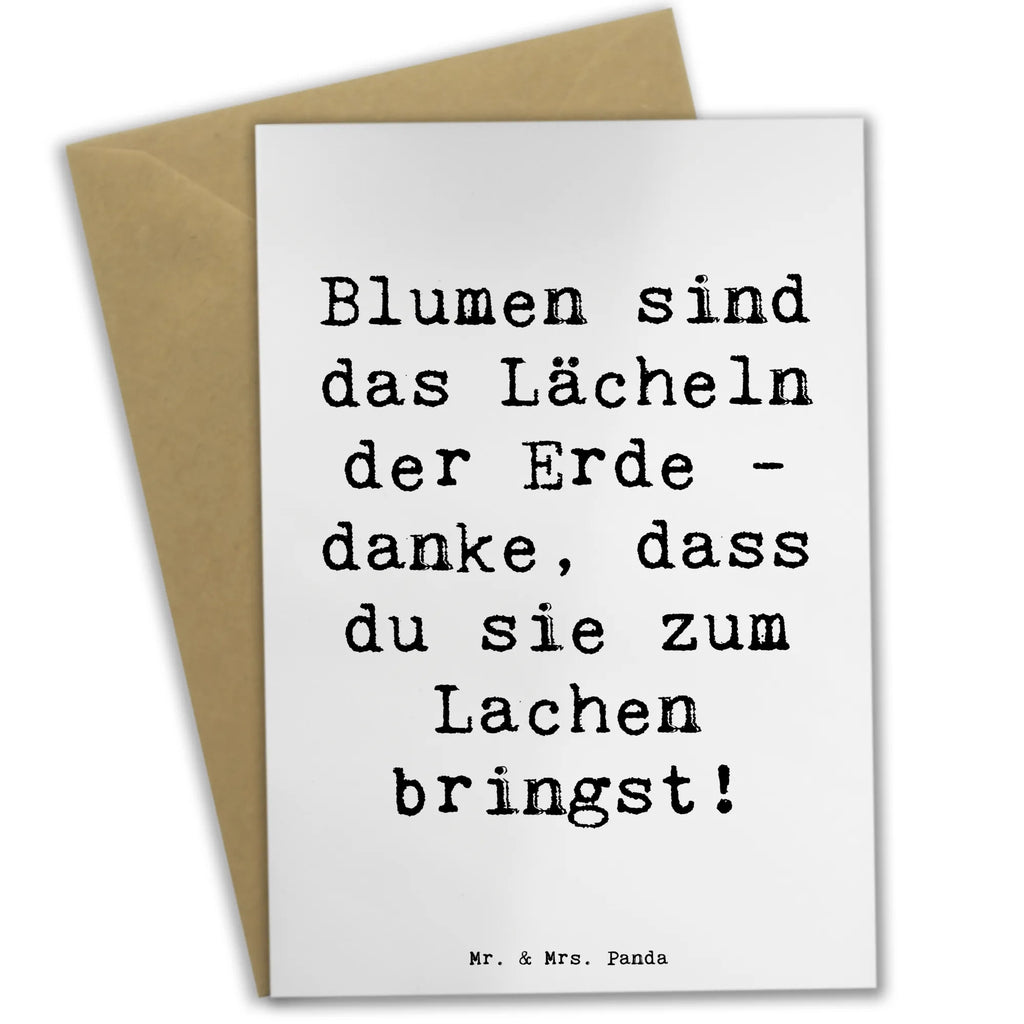 Greetings card Saying Blumen sind das Lächeln der Erde - danke, dass du sie zum Lachen bringst! Geburtstagskarte, Karte, Einladungskarte, Klappkarte, Hochzeitskarte, Ansichtskarten, Grußkarte, Glückwunschkarte