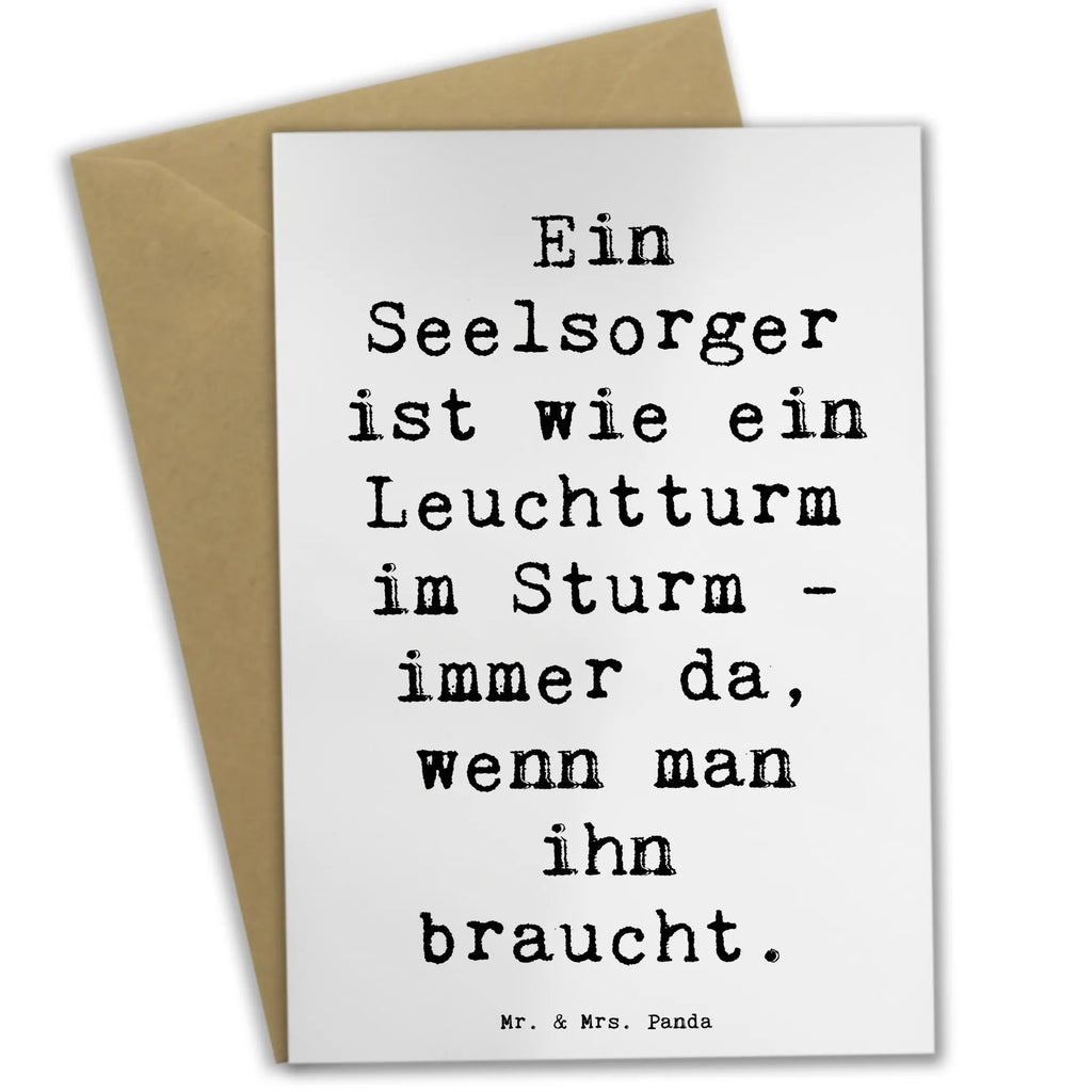 Greetings card Saying Ein Seelsorger ist wie ein Leuchtturm im Sturm - immer da, wenn man ihn braucht. Grußkarte, Ansichtskarten, Einladungskarte, Geburtstagskarte, Glückwunschkarte, Karte, Klappkarte, Hochzeitskarte
