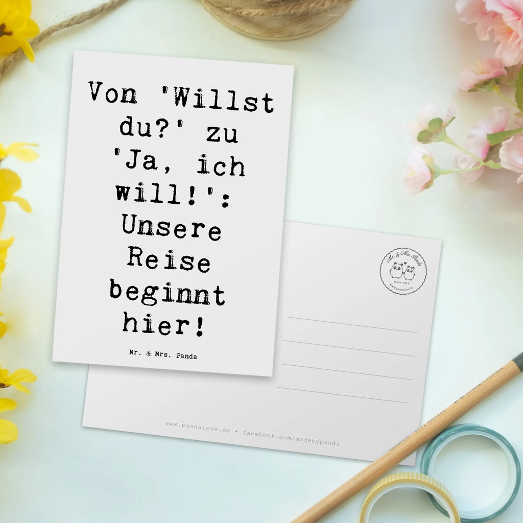 Postcard Saying Von 'Willst du?' zu 'Ja, ich will!': Unsere Reise beginnt hier! Einladung, Karte, Geschenkkarte, Geburtstagskarte, Postkarte, Grußkarte, Einladungskarten Geburtstag, Ansichtskarten, Einladung Geburtstag, Dankeskarte, Ansichtskarte, Einladungskarte, Hochzeit, Hochzeitsgeschenk, Ehe, Hochzeitsfeier, Trauung, Trauungsgeschenk, Hochzeitskarte, Verlobungsfeier, Verlobungsgeschenk, Hochzeitsgeschenkideen, Hochzeitsgeschenke für Brautpaar