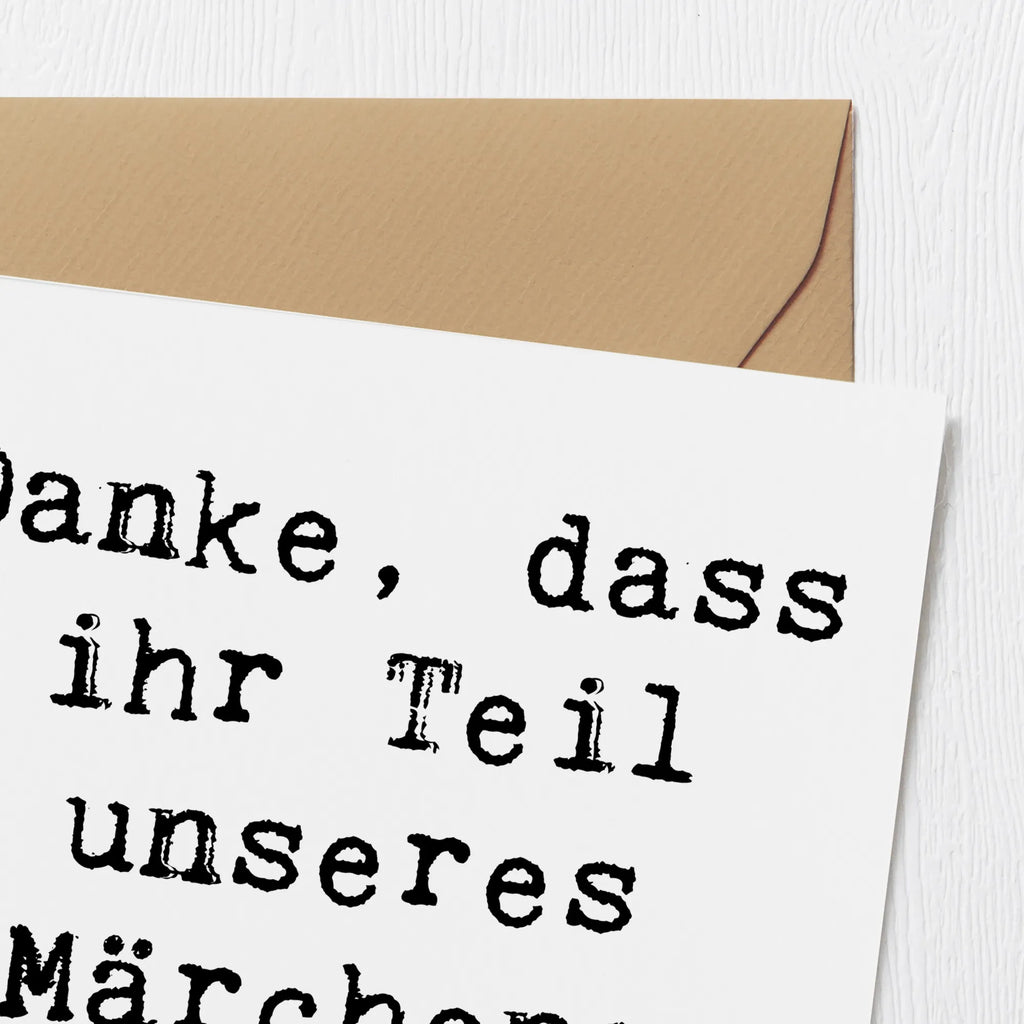 Deluxe Card Saying Danke, dass ihr Teil unseres Märchens seid! Karte, Hochwertige Klappkarte, Hochzeitskarte, Einladungskarte, Geburtstagskarte, Klappkarte, Glückwunschkarte, Grußkarte, Hochwertige Grußkarte, Hochzeit, Hochzeitsgeschenk, Ehe, Hochzeitsfeier, Trauung, Trauungsgeschenk, Verlobungsfeier, Verlobungsgeschenk, Hochzeitsgeschenkideen, Hochzeitsgeschenke für Brautpaar