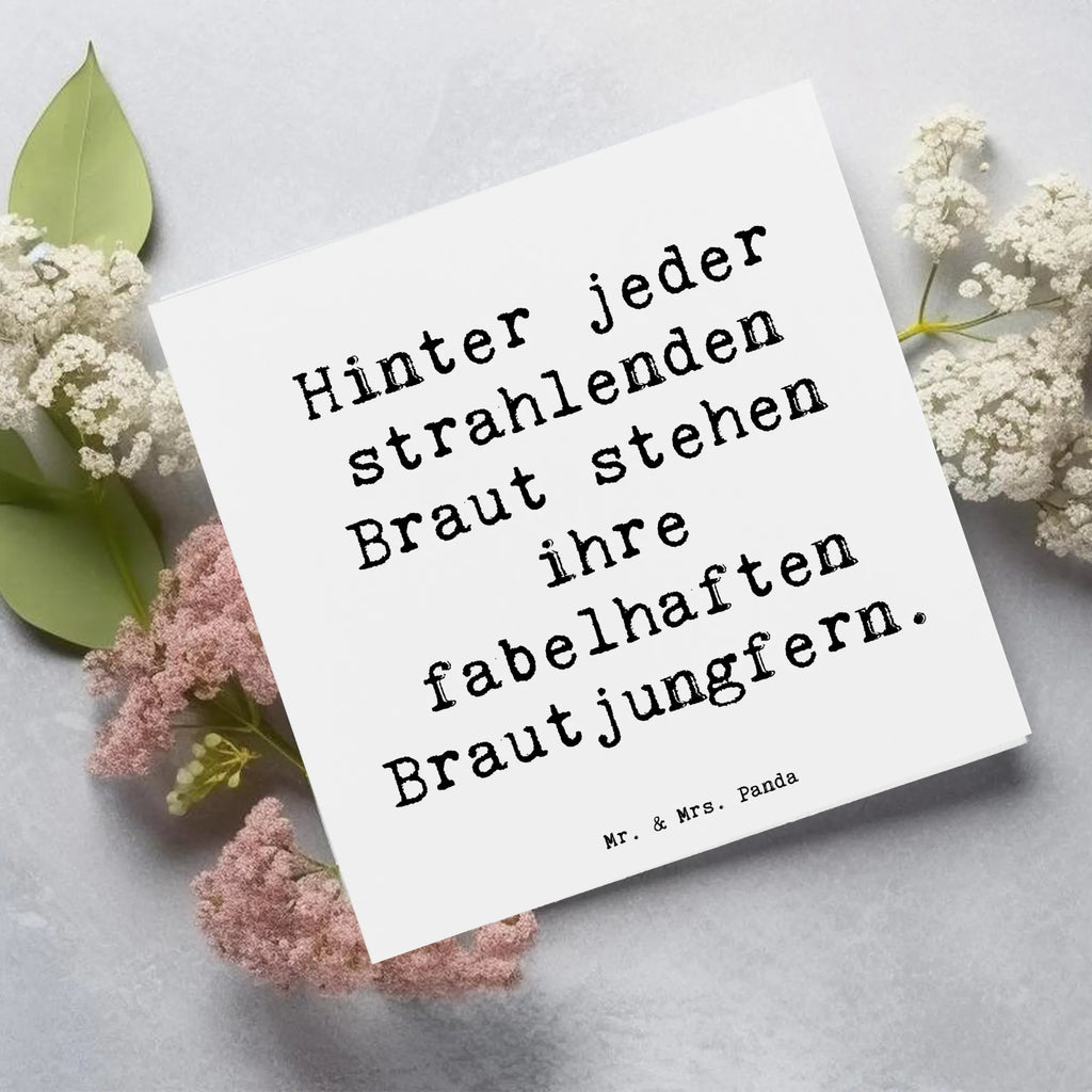 Deluxe Card Saying Hinter jeder strahlenden Braut stehen ihre fabelhaften Brautjungfern. Karte, Grußkarte, Klappkarte, Einladungskarte, Glückwunschkarte, Hochzeitskarte, Geburtstagskarte, Hochwertige Grußkarte, Hochwertige Klappkarte, Hochzeit, Hochzeitsgeschenk, Ehe, Hochzeitsfeier, Trauung, Trauungsgeschenk, Verlobungsfeier, Verlobungsgeschenk, Hochzeitsgeschenkideen, Hochzeitsgeschenke für Brautpaar