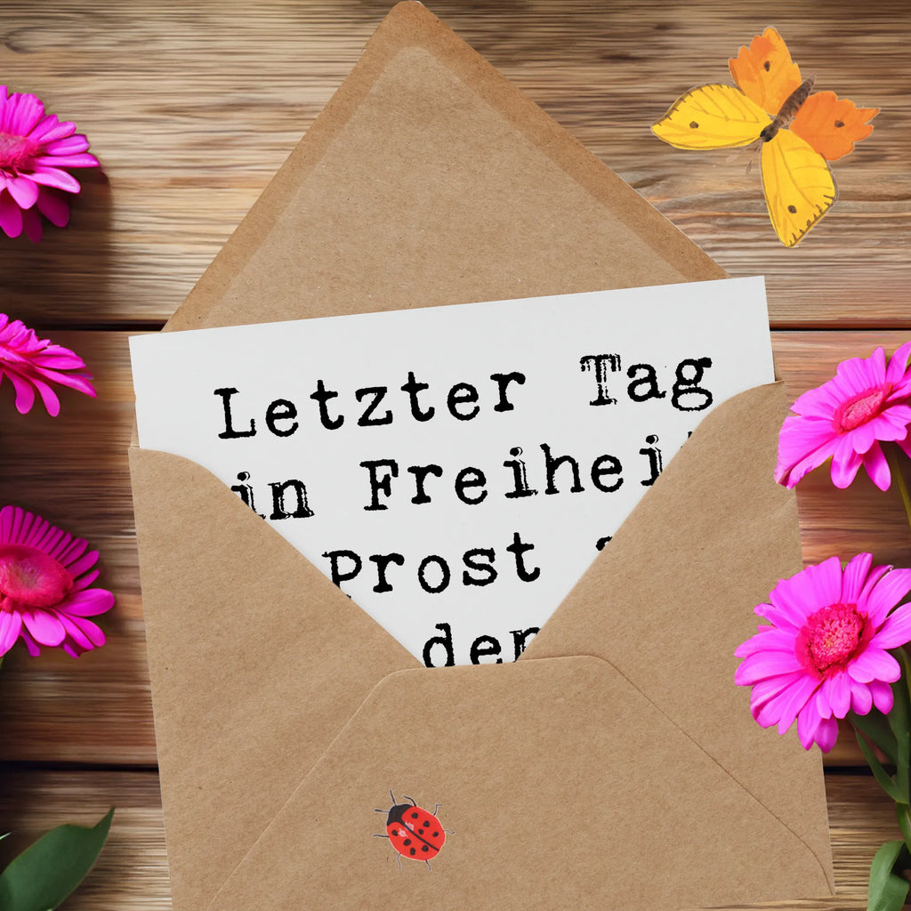 Deluxe Karte Spruch Junggesellenabschied Feier Glückwunschkarte, Karte, Geburtstagskarte, Hochzeitskarte, Hochwertige Grußkarte, Grußkarte, Einladungskarte, Klappkarte, Hochwertige Klappkarte, Hochzeit, Hochzeitsgeschenk, Ehe, Hochzeitsfeier, Trauung, Trauungsgeschenk, Verlobungsfeier, Verlobungsgeschenk, Hochzeitsgeschenkideen, Hochzeitsgeschenke für Brautpaar