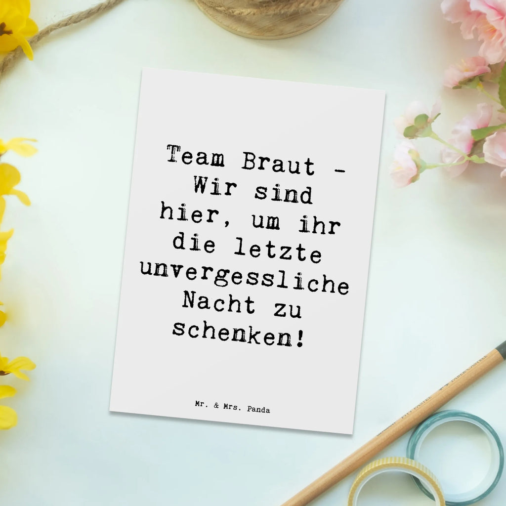 Postcard Saying Team Braut - Wir sind hier, um ihr die letzte unvergessliche Nacht zu schenken! Dankeskarte, Postkarte, Einladung Geburtstag, Einladung, Karte, Geburtstagskarte, Einladungskarten Geburtstag, Ansichtskarten, Grußkarte, Geschenkkarte, Einladungskarte, Ansichtskarte, Hochzeit, Hochzeitsgeschenk, Ehe, Hochzeitsfeier, Trauung, Trauungsgeschenk, Hochzeitskarte, Verlobungsfeier, Verlobungsgeschenk, Hochzeitsgeschenkideen, Hochzeitsgeschenke für Brautpaar