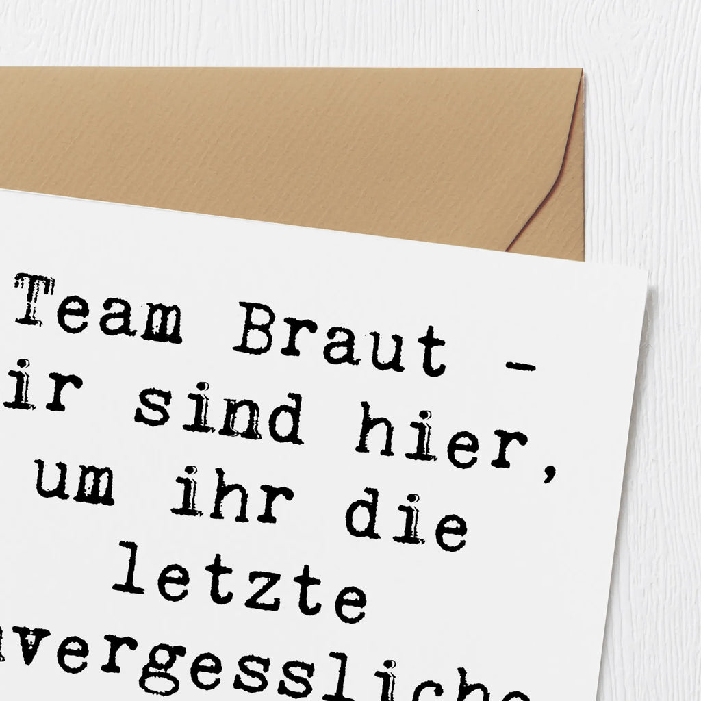 Deluxe Card Saying Team Braut - Wir sind hier, um ihr die letzte unvergessliche Nacht zu schenken! Karte, Klappkarte, Geburtstagskarte, Hochzeitskarte, Grußkarte, Einladungskarte, Hochwertige Klappkarte, Glückwunschkarte, Hochwertige Grußkarte, Hochzeit, Hochzeitsgeschenk, Ehe, Hochzeitsfeier, Trauung, Trauungsgeschenk, Verlobungsfeier, Verlobungsgeschenk, Hochzeitsgeschenkideen, Hochzeitsgeschenke für Brautpaar
