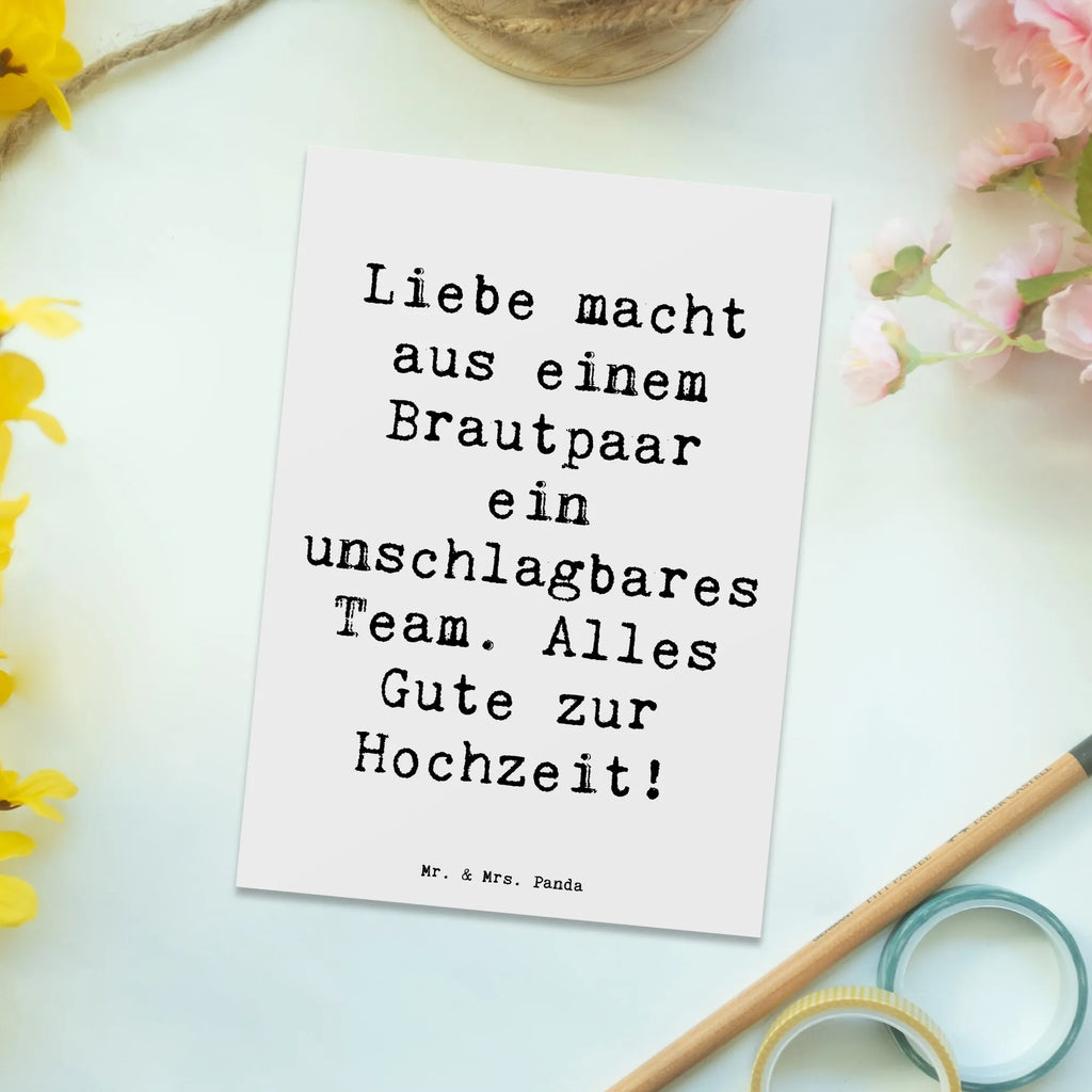 Postcard Saying Liebe macht aus einem Brautpaar ein unschlagbares Team. Alles Gute zur Hochzeit! Ansichtskarte, Karte, Einladung, Dankeskarte, Postkarte, Einladungskarte, Geburtstagskarte, Grußkarte, Ansichtskarten, Einladung Geburtstag, Einladungskarten Geburtstag, Geschenkkarte, Hochzeit, Hochzeitsgeschenk, Ehe, Hochzeitsfeier, Trauung, Trauungsgeschenk, Hochzeitskarte, Verlobungsfeier, Verlobungsgeschenk, Hochzeitsgeschenkideen, Hochzeitsgeschenke für Brautpaar