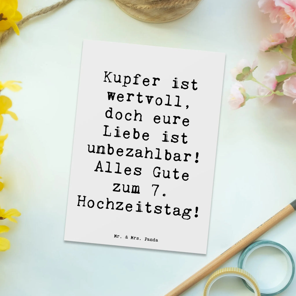 Postcard Saying Kupfer ist wertvoll, doch eure Liebe ist unbezahlbar! Alles Gute zum 7. Hochzeitstag! Postkarte, Karte, Geschenkkarte, Grußkarte, Einladung, Ansichtskarte, Geburtstagskarte, Einladungskarte, Dankeskarte, Ansichtskarten, Einladung Geburtstag, Einladungskarten Geburtstag, Hochzeit, Hochzeitsgeschenk, Ehe, Hochzeitsfeier, Trauung, Trauungsgeschenk, Hochzeitskarte, Verlobungsfeier, Verlobungsgeschenk, Hochzeitsgeschenkideen, Hochzeitsgeschenke für Brautpaar