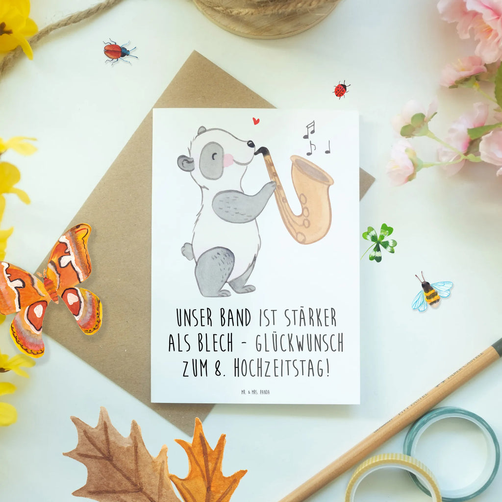 Greetings card Unser Band ist stärker als Blech - Glückwunsch zum 8. Hochzeitstag! Hochzeitskarte, Glückwunschkarte, Karte, Klappkarte, Grußkarte, Einladungskarte, Ansichtskarten, Geburtstagskarte, Hochzeit, Hochzeitsgeschenk, Ehe, Hochzeitsfeier, Trauung, Trauungsgeschenk, Verlobungsfeier, Verlobungsgeschenk, Hochzeitsgeschenkideen, Hochzeitsgeschenke für Brautpaar