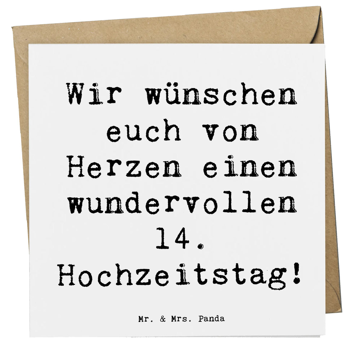 Deluxe Karte Spruch 14. Hochzeitstag Elfenbeinhochzeit