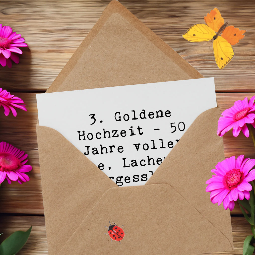 Deluxe Karte Spruch 50. Hochzeitstag Hochwertige Klappkarte, Karte, Klappkarte, Grußkarte, Glückwunschkarte, Einladungskarte, Geburtstagskarte, Hochwertige Grußkarte, Hochzeitskarte, Hochzeit, Hochzeitsgeschenk, Ehe, Hochzeitsfeier, Trauung, Trauungsgeschenk, Verlobungsfeier, Verlobungsgeschenk, Hochzeitsgeschenkideen, Hochzeitsgeschenke für Brautpaar
