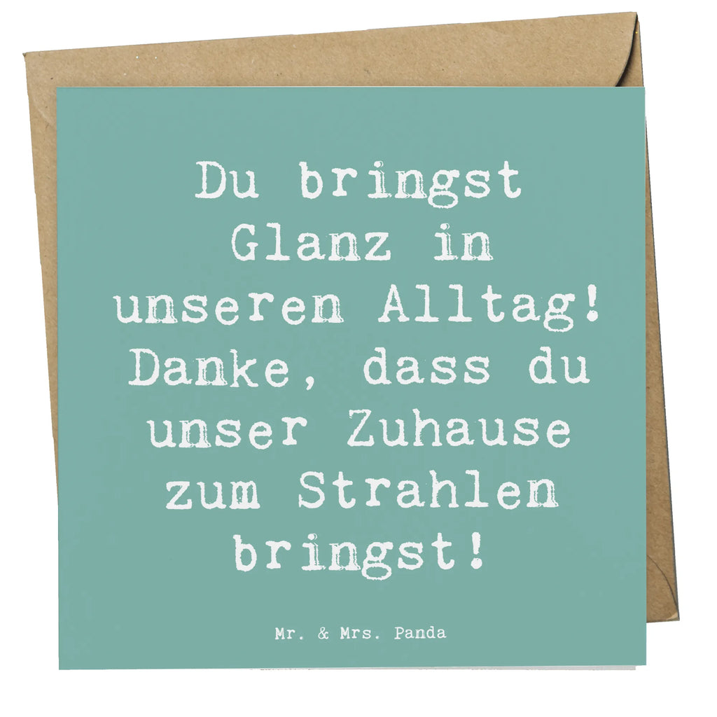 Deluxe Karte Spruch Glanz Putzfrau Karte, Hochzeitskarte, Grußkarte, Einladungskarte, Klappkarte, Geburtstagskarte, Hochwertige Klappkarte, Hochwertige Grußkarte, Glückwunschkarte