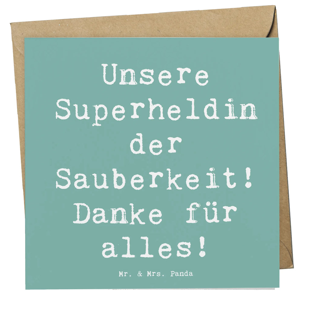 Deluxe Card Saying Unsere Superheldin der Sauberkeit! Danke für alles! Karte, Grußkarte, Klappkarte, Einladungskarte, Glückwunschkarte, Hochzeitskarte, Geburtstagskarte, Hochwertige Grußkarte, Hochwertige Klappkarte