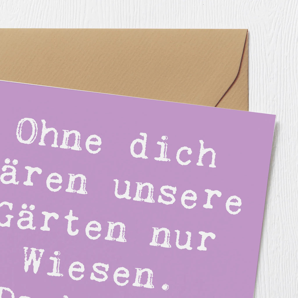 Deluxe Card Saying Ohne dich wären unsere Gärten nur Wiesen. Danke für alles! Karte, Grußkarte, Klappkarte, Einladungskarte, Glückwunschkarte, Hochzeitskarte, Geburtstagskarte, Hochwertige Grußkarte, Hochwertige Klappkarte