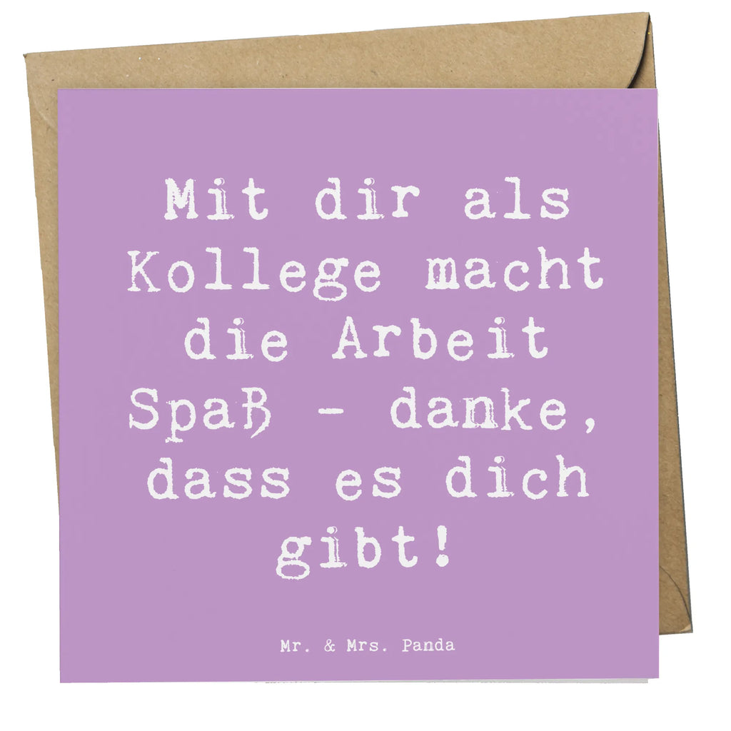 Deluxe Card Saying Mit dir als Kollege macht die Arbeit Spaß - danke, dass es dich gibt! Karte, Einladungskarte, Hochwertige Klappkarte, Glückwunschkarte, Hochwertige Grußkarte, Klappkarte, Grußkarte, Geburtstagskarte, Hochzeitskarte