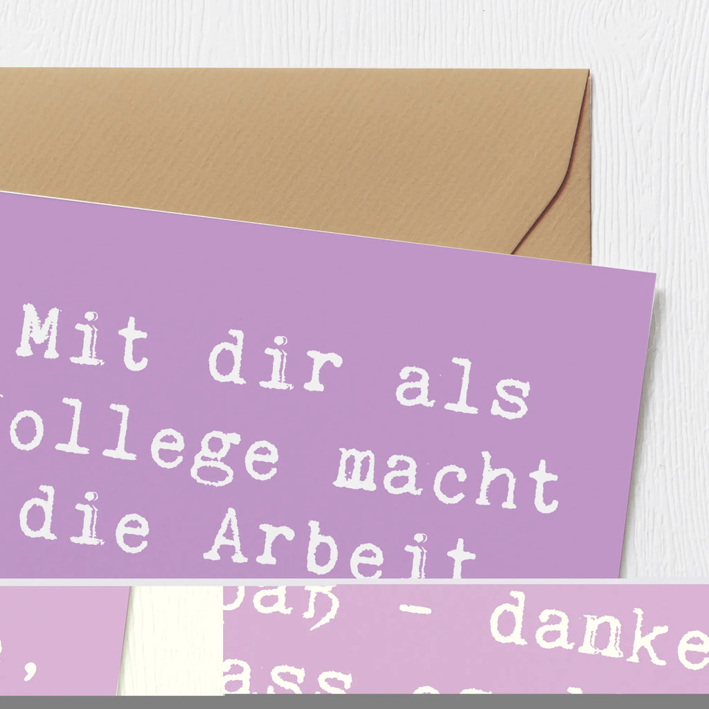 Deluxe Card Saying Mit dir als Kollege macht die Arbeit Spaß - danke, dass es dich gibt! Karte, Einladungskarte, Hochwertige Klappkarte, Glückwunschkarte, Hochwertige Grußkarte, Klappkarte, Grußkarte, Geburtstagskarte, Hochzeitskarte