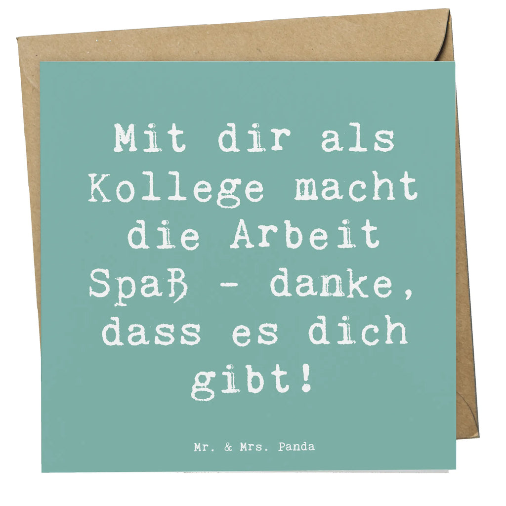 Deluxe Card Saying Mit dir als Kollege macht die Arbeit Spaß - danke, dass es dich gibt! Karte, Einladungskarte, Hochwertige Klappkarte, Glückwunschkarte, Hochwertige Grußkarte, Klappkarte, Grußkarte, Geburtstagskarte, Hochzeitskarte