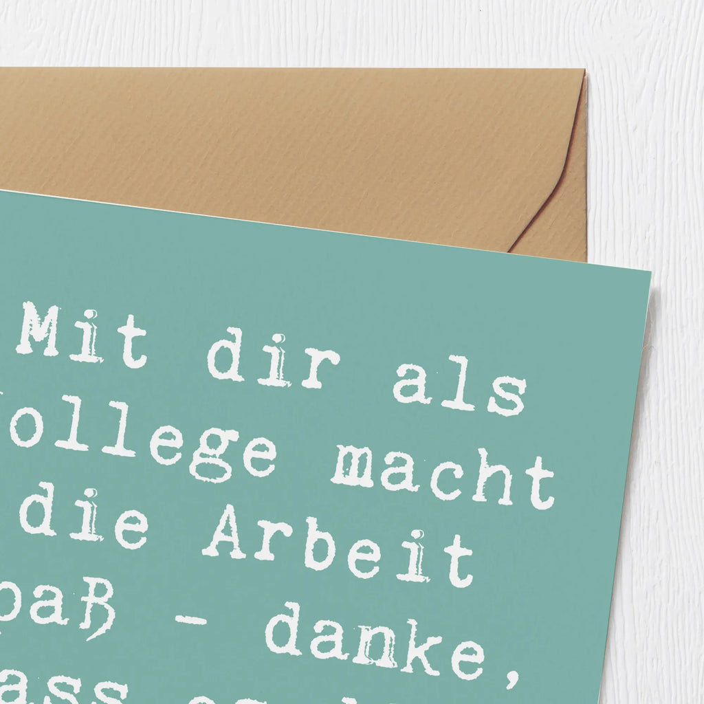 Deluxe Card Saying Mit dir als Kollege macht die Arbeit Spaß - danke, dass es dich gibt! Karte, Einladungskarte, Hochwertige Klappkarte, Glückwunschkarte, Hochwertige Grußkarte, Klappkarte, Grußkarte, Geburtstagskarte, Hochzeitskarte