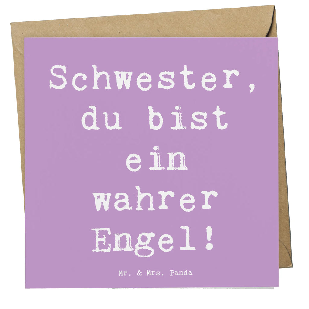 Deluxe Card Saying Schwester, du bist ein wahrer Engel! Hochwertige Klappkarte, Karte, Einladungskarte, Hochzeitskarte, Glückwunschkarte, Grußkarte, Geburtstagskarte, Hochwertige Grußkarte, Klappkarte
