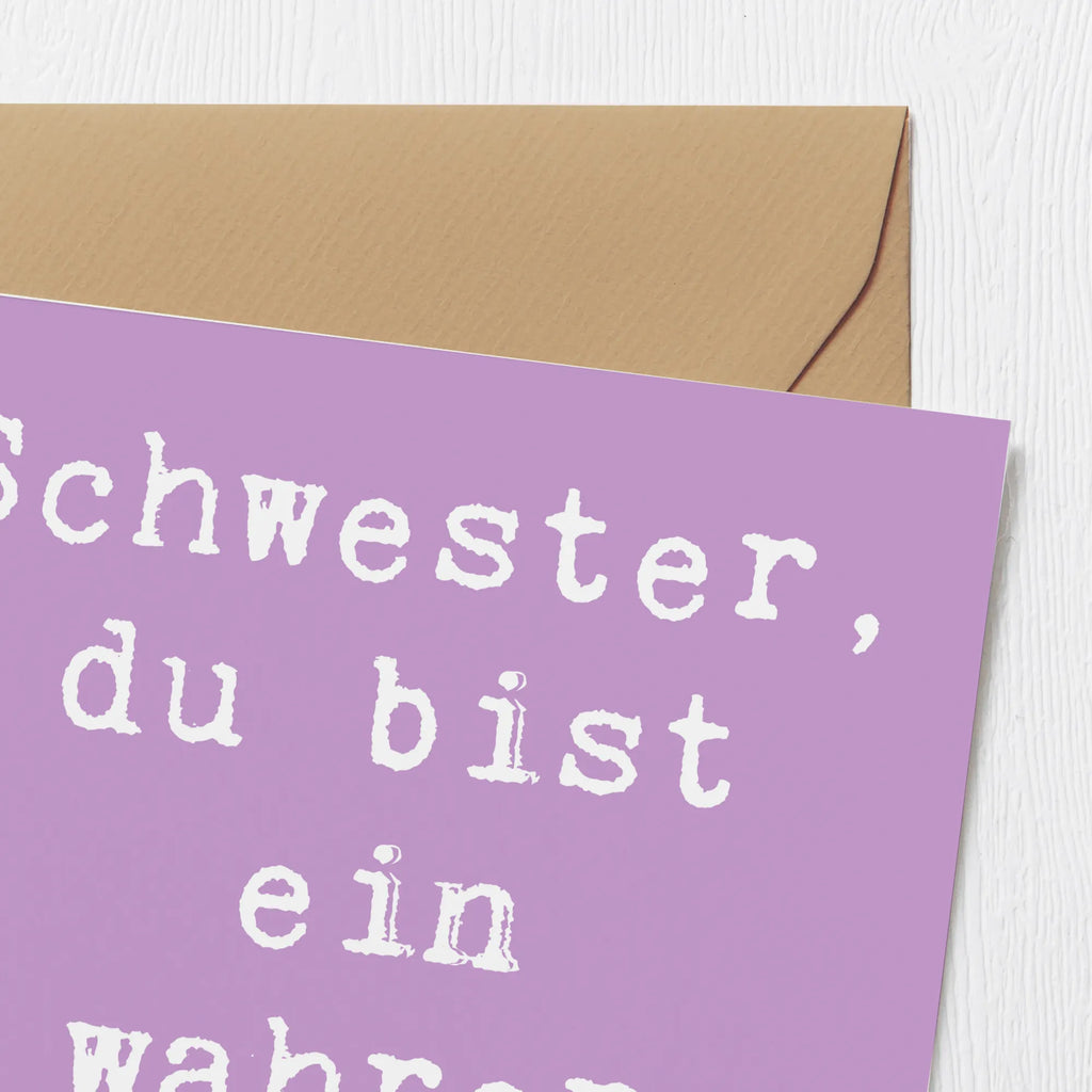 Deluxe Card Saying Schwester, du bist ein wahrer Engel! Hochwertige Klappkarte, Karte, Einladungskarte, Hochzeitskarte, Glückwunschkarte, Grußkarte, Geburtstagskarte, Hochwertige Grußkarte, Klappkarte