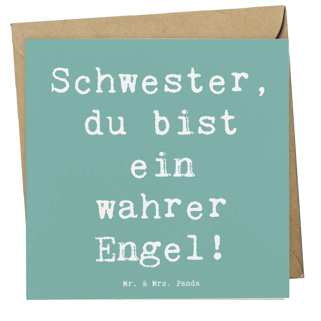 Deluxe Card Saying Schwester, du bist ein wahrer Engel! Hochwertige Klappkarte, Karte, Einladungskarte, Hochzeitskarte, Glückwunschkarte, Grußkarte, Geburtstagskarte, Hochwertige Grußkarte, Klappkarte