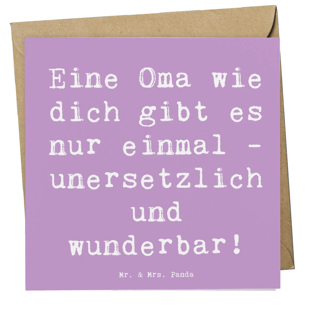 Deluxe Card Saying Eine Oma wie dich gibt es nur einmal - unersetzlich und wunderbar! Karte, Grußkarte, Klappkarte, Einladungskarte, Glückwunschkarte, Hochzeitskarte, Geburtstagskarte, Hochwertige Grußkarte, Hochwertige Klappkarte