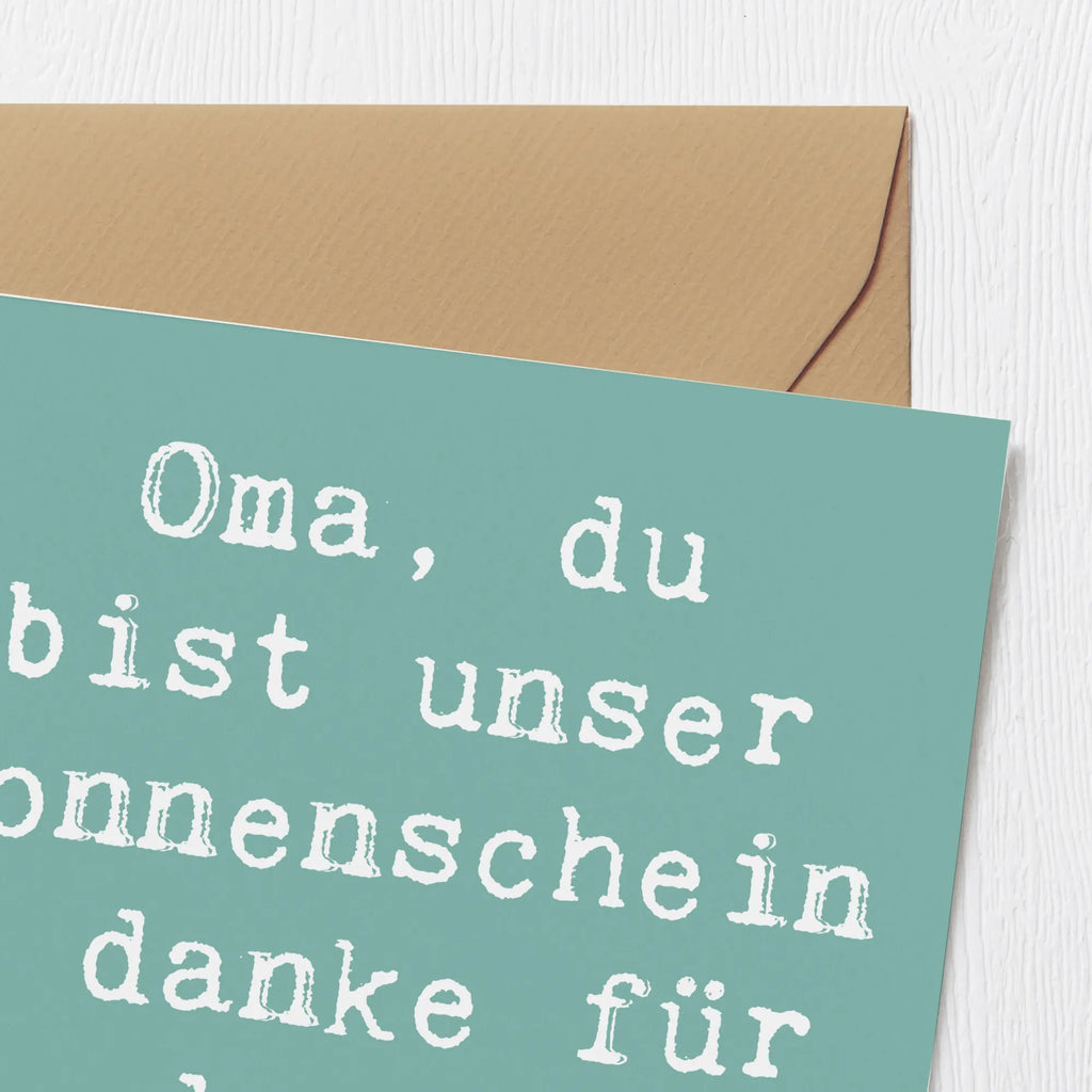 Deluxe Card Saying Oma, du bist unser Sonnenschein - danke für deine Liebe! Hochwertige Grußkarte, Karte, Hochzeitskarte, Geburtstagskarte, Klappkarte, Hochwertige Klappkarte, Glückwunschkarte, Grußkarte, Einladungskarte