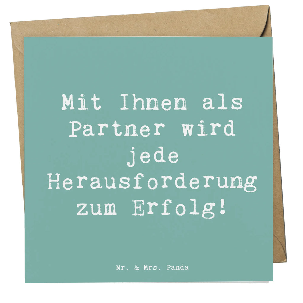 Deluxe Card Saying Mit Ihnen als Partner wird jede Herausforderung zum Erfolg!  Karte, Grußkarte, Klappkarte, Einladungskarte, Glückwunschkarte, Hochzeitskarte, Geburtstagskarte, Hochwertige Grußkarte, Hochwertige Klappkarte