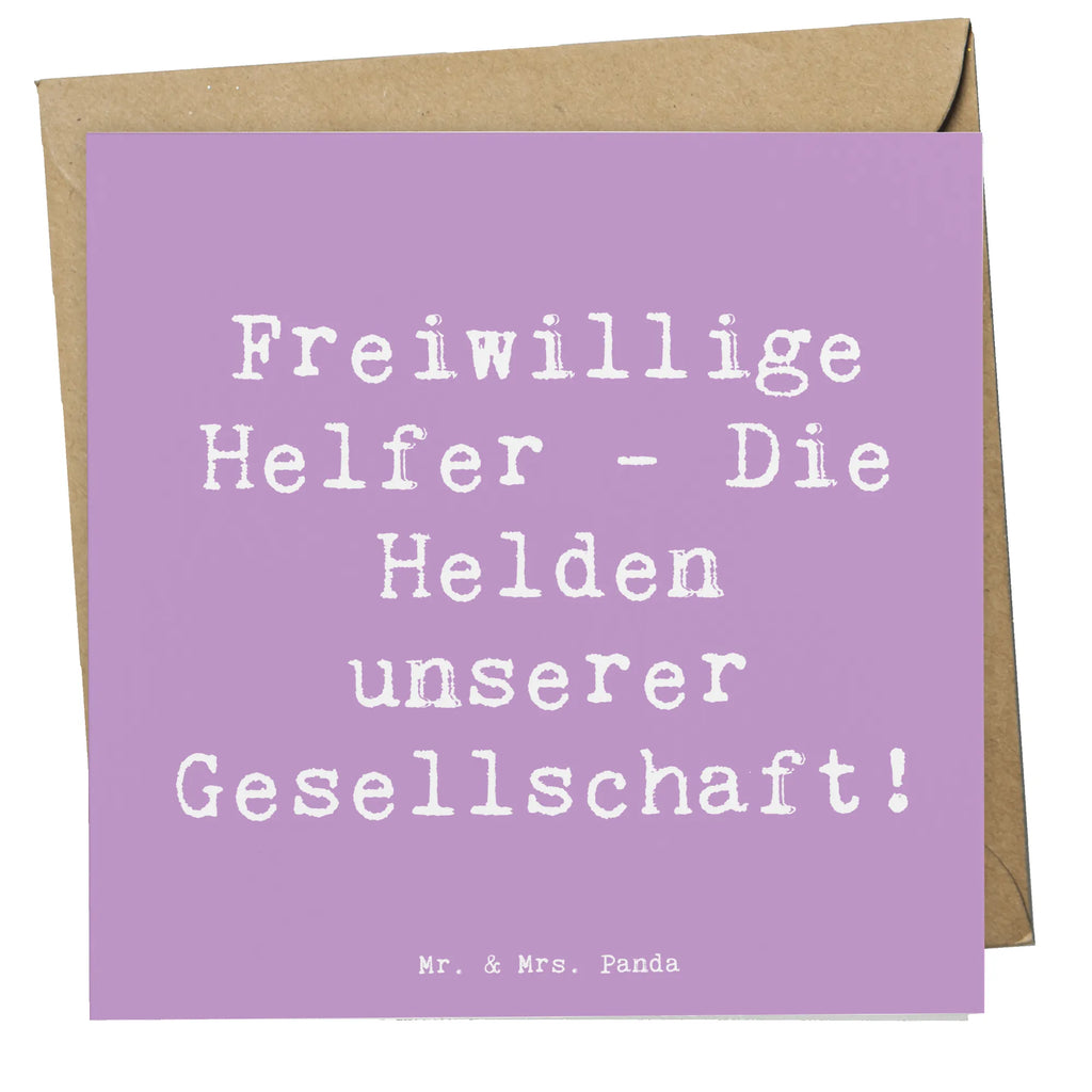 Deluxe Card Saying Freiwillige Helfer - Die Helden unserer Gesellschaft! Hochzeitskarte, Hochwertige Grußkarte, Geburtstagskarte, Karte, Einladungskarte, Glückwunschkarte, Hochwertige Klappkarte, Klappkarte, Grußkarte