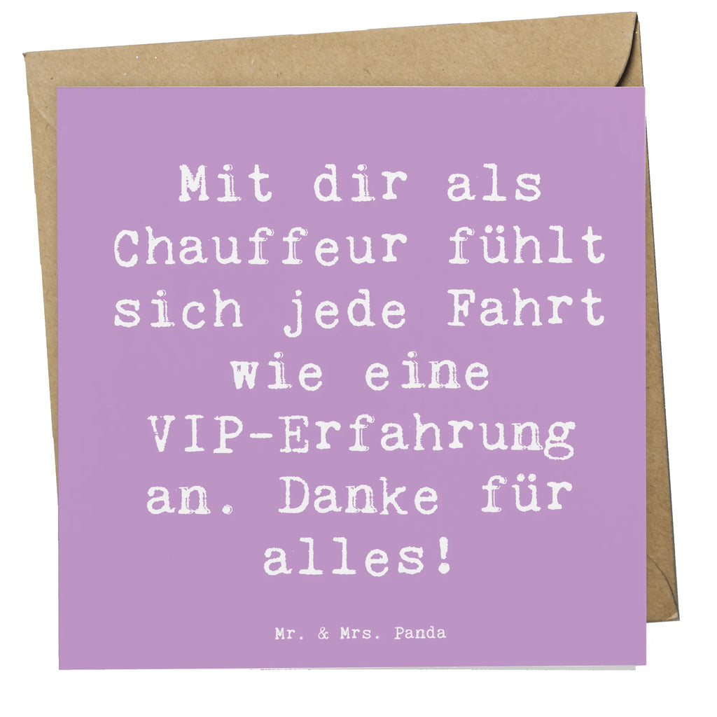 Deluxe Karte Mit dir als Chauffeur fühlt sich jede Fahrt wie eine VIP-Erfahrung an. Danke für alles! Karte, Grußkarte, Klappkarte, Einladungskarte, Glückwunschkarte, Hochzeitskarte, Geburtstagskarte, Hochwertige Grußkarte, Hochwertige Klappkarte