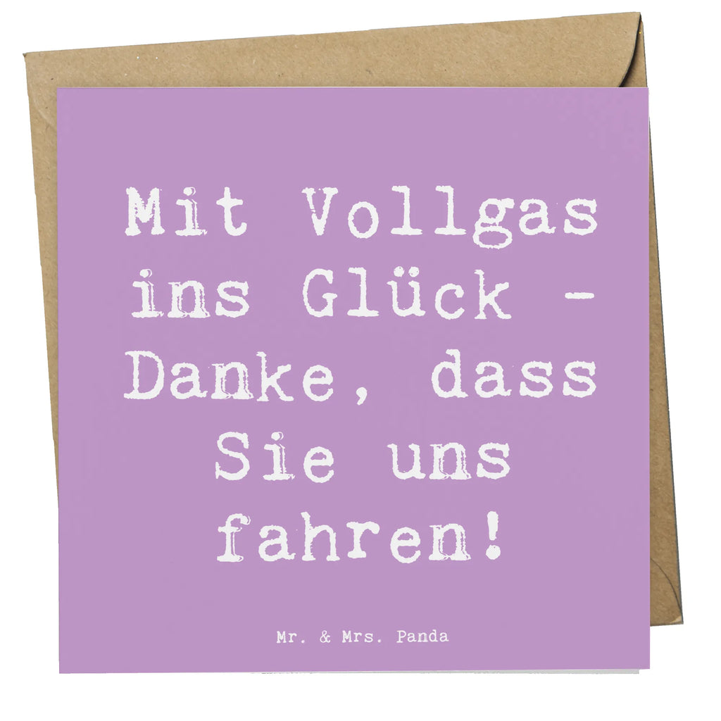 Deluxe Card Saying Mit Vollgas ins Glück - Danke, dass Sie uns fahren! Hochzeitskarte, Klappkarte, Hochwertige Grußkarte, Geburtstagskarte, Hochwertige Klappkarte, Karte, Grußkarte, Einladungskarte, Glückwunschkarte