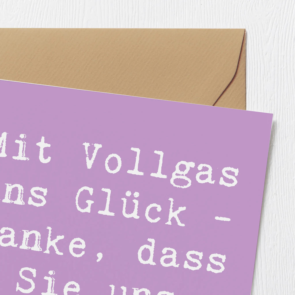Deluxe Card Saying Mit Vollgas ins Glück - Danke, dass Sie uns fahren! Hochzeitskarte, Klappkarte, Hochwertige Grußkarte, Geburtstagskarte, Hochwertige Klappkarte, Karte, Grußkarte, Einladungskarte, Glückwunschkarte