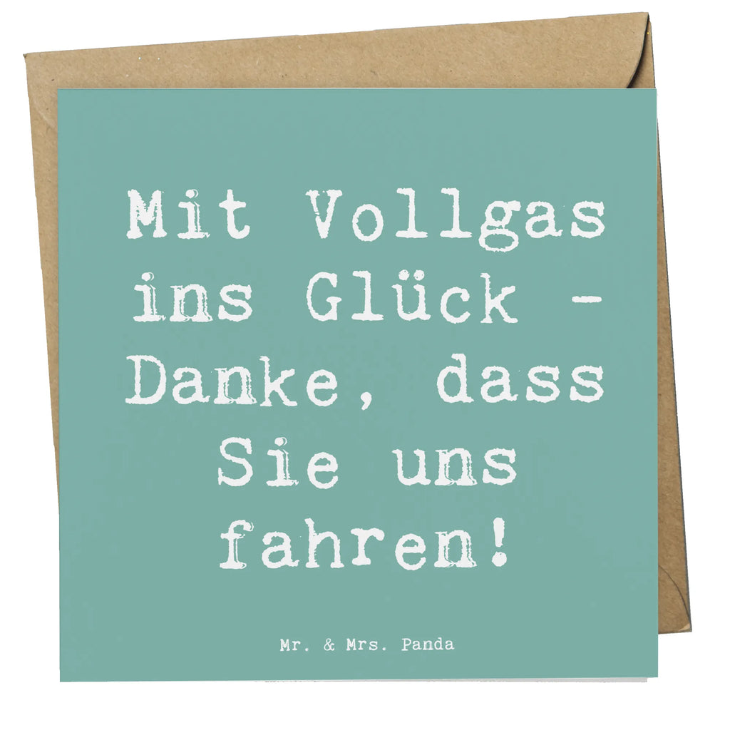 Deluxe Card Saying Mit Vollgas ins Glück - Danke, dass Sie uns fahren! Hochzeitskarte, Klappkarte, Hochwertige Grußkarte, Geburtstagskarte, Hochwertige Klappkarte, Karte, Grußkarte, Einladungskarte, Glückwunschkarte